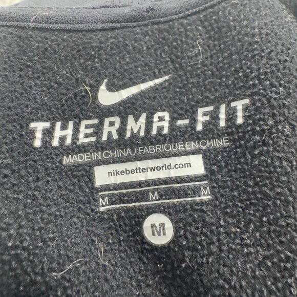 Nike Hoodie Sweatshirt Womens M Black Gray Therma Fit Fleece Lined Just Do It - Picture 4 of 10
